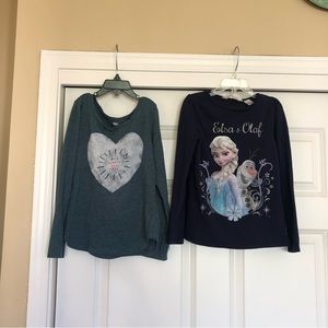 Disney Elsa & Olaf Graphic Girls Long Sleeve T-Shirts size 6